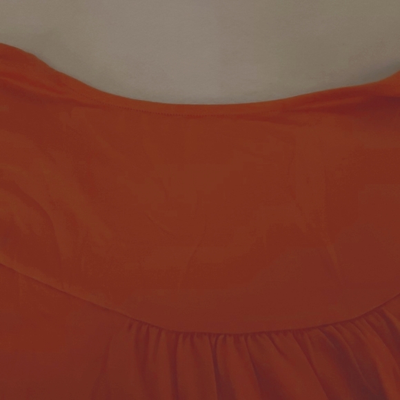 057. Orange Black Buttons Ruched O Neck Short Sleeve Plus Size Top  Size 4X - Picture 13 of 16